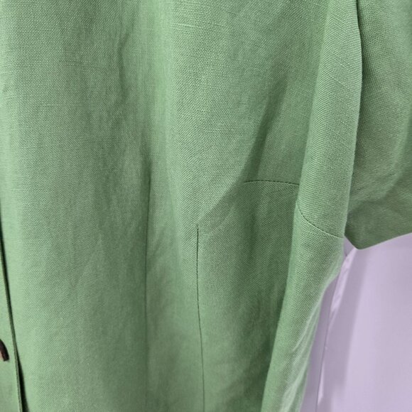 Vintage Positive Attitude Petite Green Linen/Rayon Maxi Dress 16WP - Picture 6 of 16